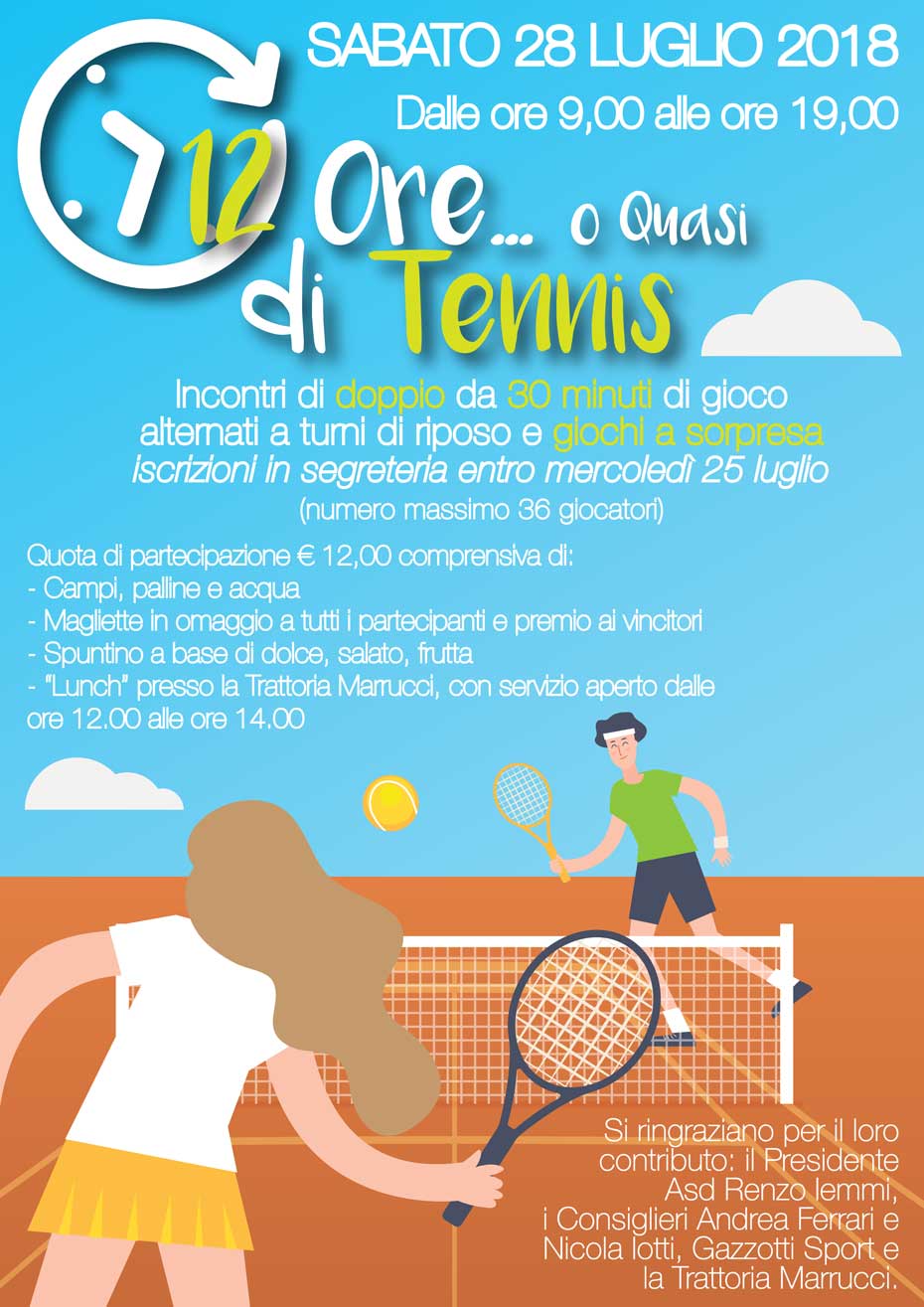 12 ore di tennis 2018