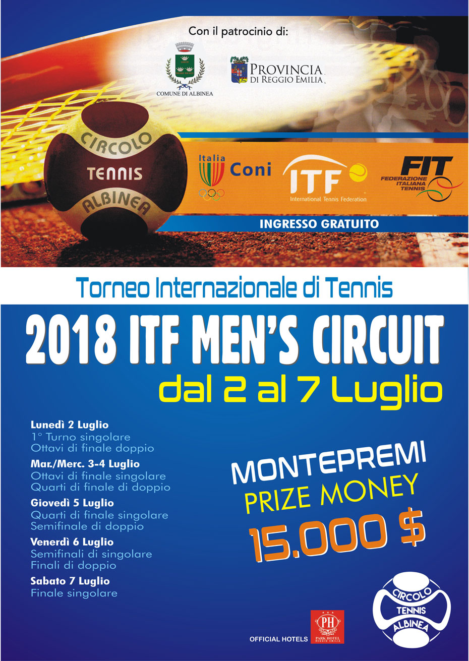 ITF 2018 albinea dal 2 al 7 luglio 2018
