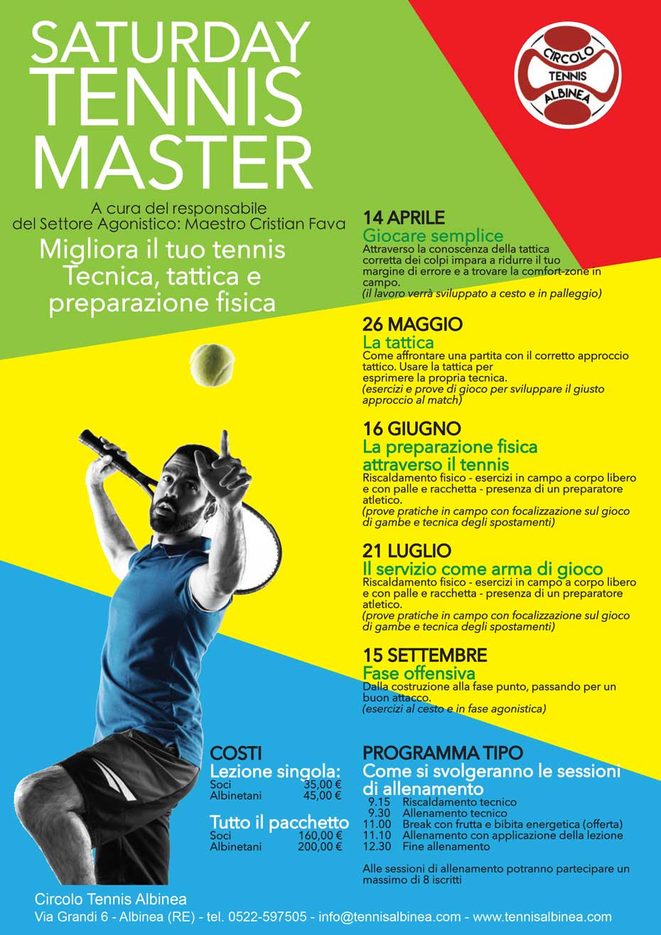 saturday master tennis al CIrcolo Tennis Albinea