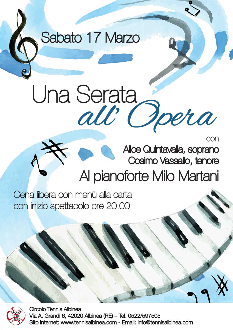 serata di lirica al Circolo Tennis Albinea