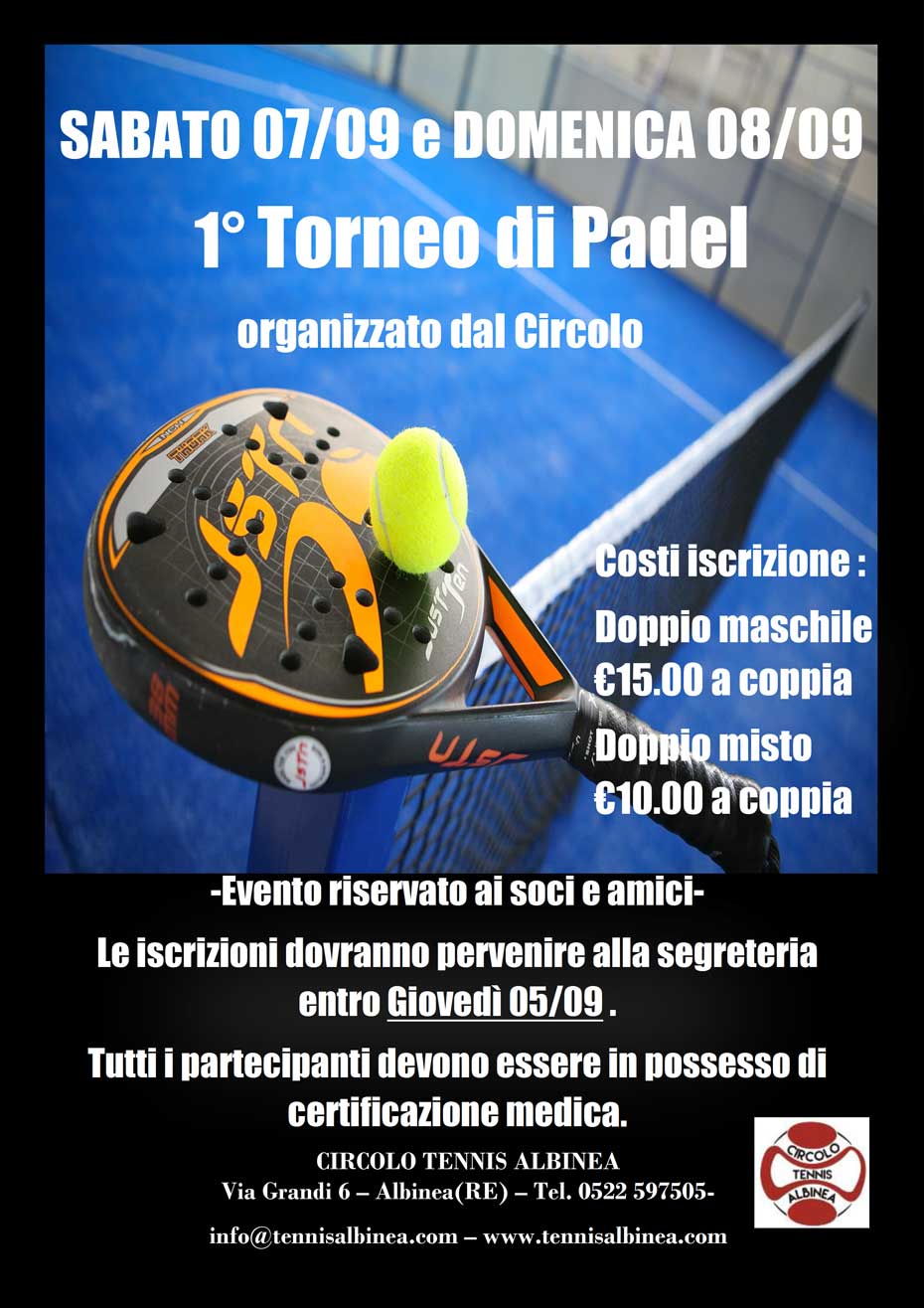 Volantino torneo padel