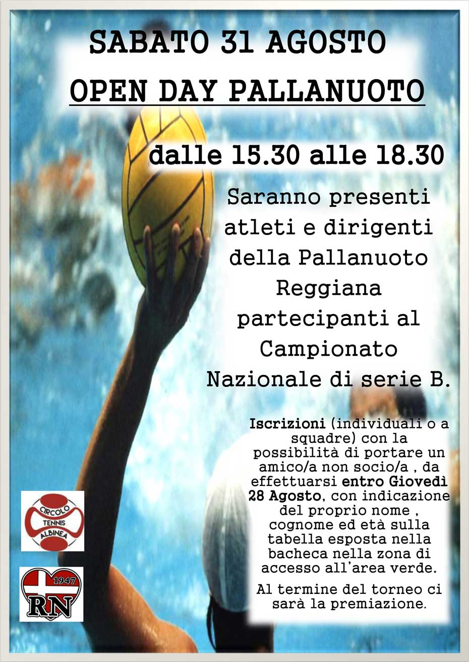 volantino Pallanuoto 31 agosto 2019