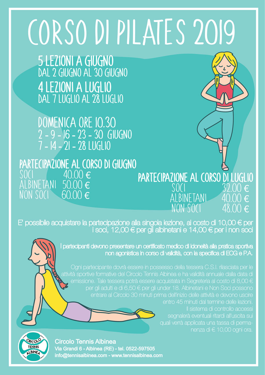 volantino pilates giugno e luglio 2019