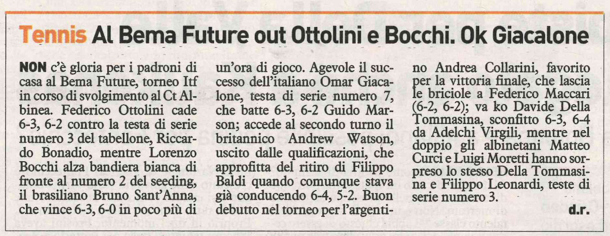 Al Bema Future out Ottolini e Bocchi