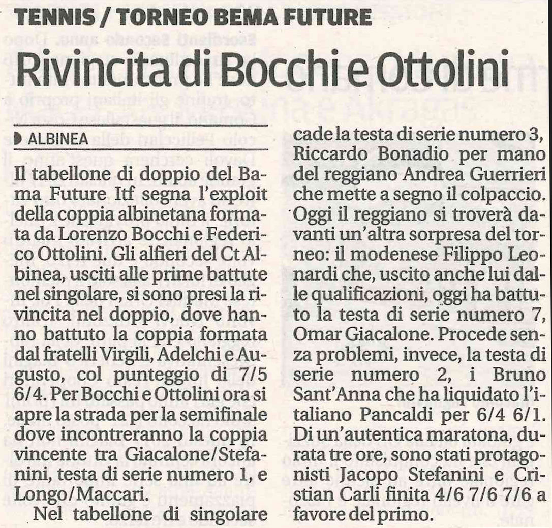 Rivincita di Bocchi e Ottolini