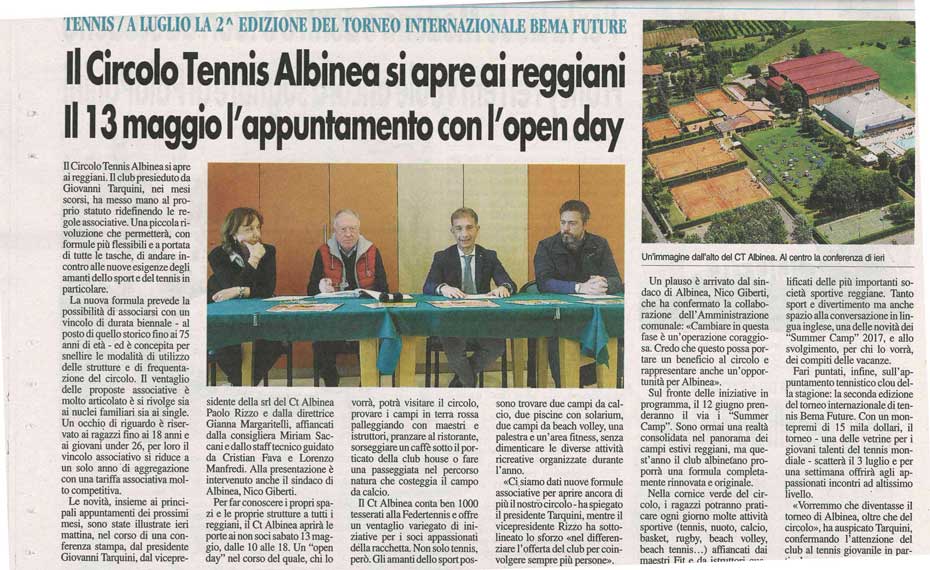 CS CTA 170511 il circolo tennis albinea si apre ai reggiani