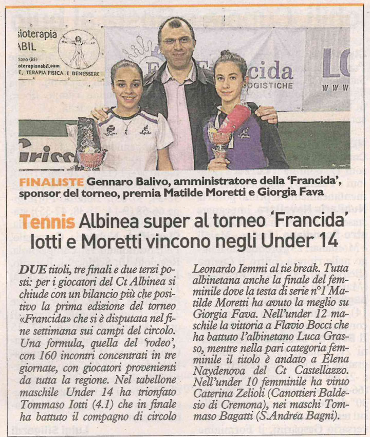 CS CTA 171128 albinea super nel torneo francida