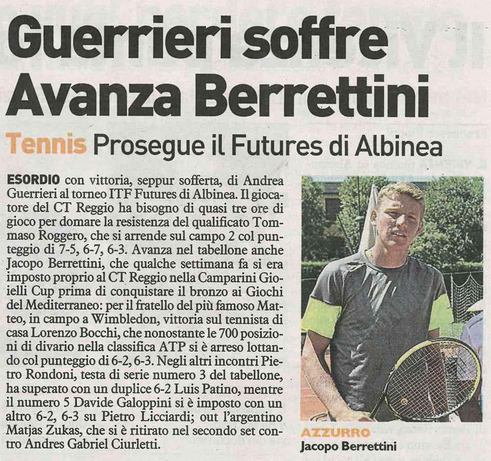 Guerrieri soffre – avanza Berrettini