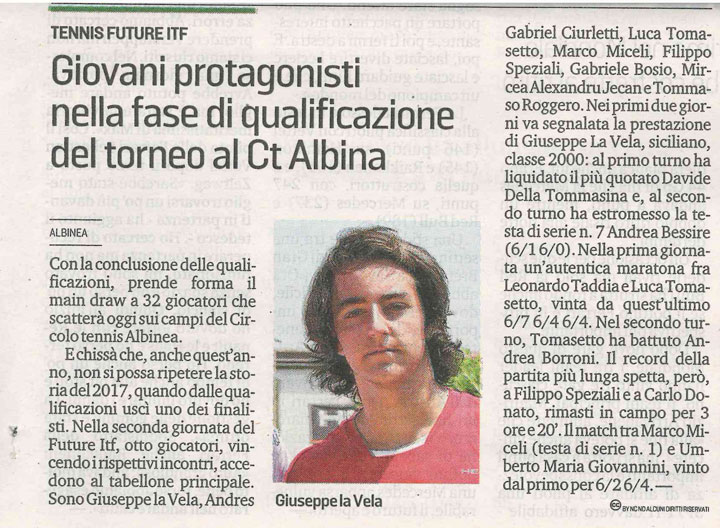 CS CTA 180702 giovani protagonisti nella fase di qualificazione del torneo al CT Albinea