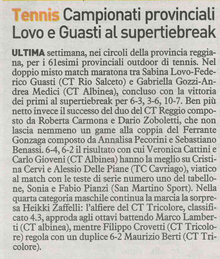 CS CTA 180917 campionati provinciali lovo e guasti al supertiebreak