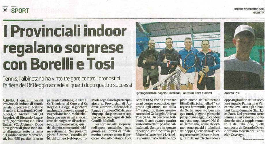 CS CTA 2019 02 12 i provinciali indoor regalano sorprese con borelli e tosi