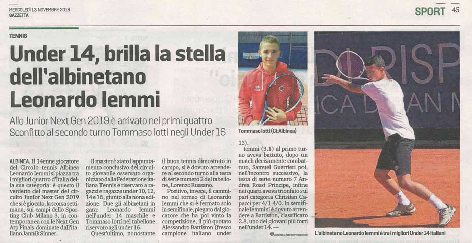 under 14 brilla la stella di leonardo iemmi