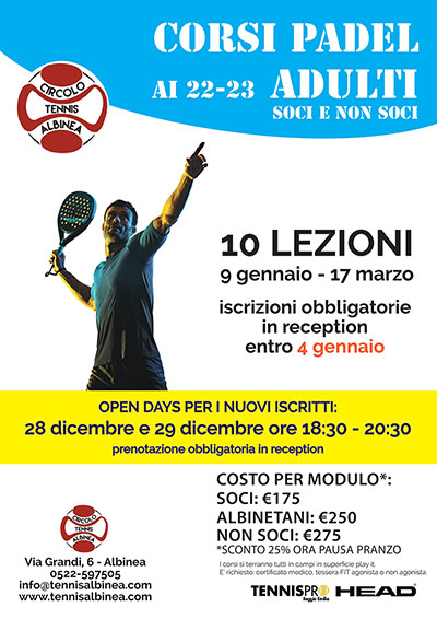 PADEL CORSI ADULTI 22-23