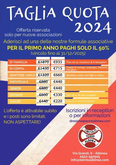 TAGLIA QUOTA 2024