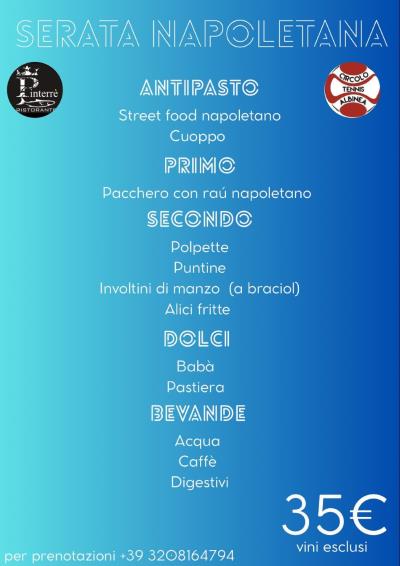 MENU SERATA NAPOLETANA