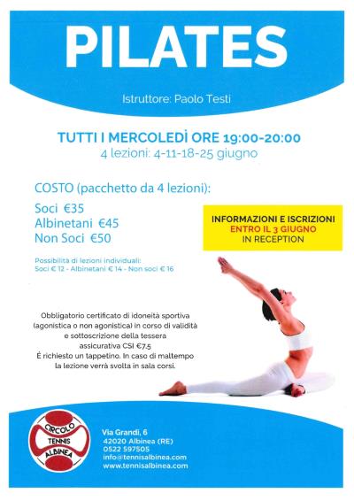 PILATES GIUGNO 2025